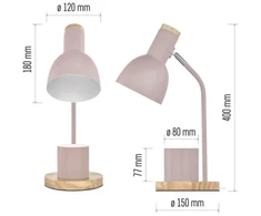 EMOS POPPY Table Lamp for E27 Bulb, Rožinė