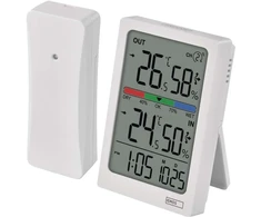 EMOS Skaitmeninis termometras with Hygrometer, Wireless Sensor, Alarm Clock, and Date Ekranas E0558W