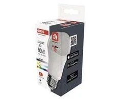 Emos GoSmart LED lemputė A60 / E27 / 9 W (60 W) / 806 lm / RGB / reguliuojamas šviesos srautas / Zigbee / ZQZ514R