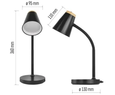 EMOS TARA LED Table Lamp, Juodas