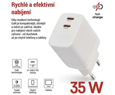 Emos Universal USB adapter GaN to PD 35 W max.
