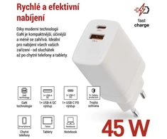 Emos Universal USB adapter GaN to PD 45 W max.