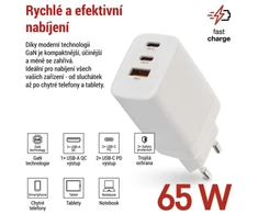 Emos Universal USB adapter GaN to PD 65 W max.