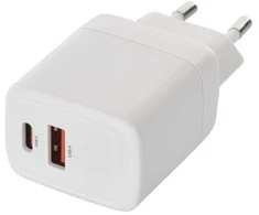 Emos Universalus USB-C ir USB-A sieninis įkroviklis GaN PD, maks. 20 W.