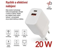 Emos Universal USB GaN to PD adapter 20 W max.