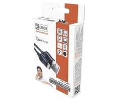USB kabelis Emos USB-A - mikroUSB 1 m Juodas (SM7004B)