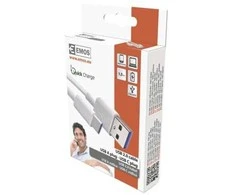 Emos USB-A 2.0 / USB-C 2.0 charging/data cable, 1.5 m, baltas