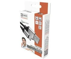 Kabelis USB Emos Przewód USB Emos SM7025BL 2.0 wtyk A - wtyk C, 1 m juoda