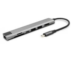 Epico 7in1 Multimedia Hub 8K su USB-C jungtimi - kosminis pilkas