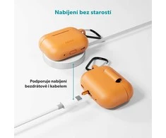 Epico silicone dėklas su carabiner | AirPods Pro 3 | oranžinis | safety carabiner