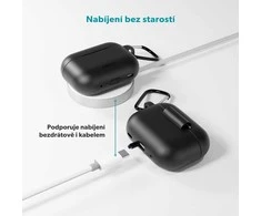Epico silicone dėklas with carabiner | AirPods Pro 3 | juodas | safety carabiner