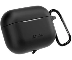Epico silicone dėklas with carabiner | AirPods Pro 3 | juodas | safety carabiner