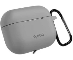 Epico silicone dėklas with carabiner | AirPods Pro 3 | pilkas | safety carabiner