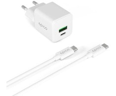 „Epico UltraBoost EA20“ 20 W „GaN Power“ greitasis įkroviklis + 1,2 m USB-C laidas - baltas