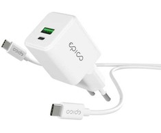 „Epico UltraBoost EA20“ 20 W „GaN Power“ greitasis įkroviklis + 1,2 m USB-C laidas - baltas