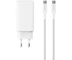 Epico UltraBoost GaN 100W galios greitasis įkroviklis EA100 + 1,2 m USB-C laidas - baltas