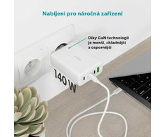 Epico UltraBoost GaN 140W greitasis įkroviklis EA140 - baltas