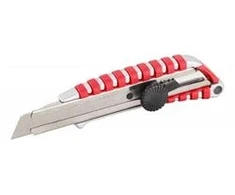 Euro Naradi Breaking knife ALU, 18 mm, sidabrinis-red, screw ar.