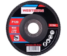 Euro Naradi Usorteret šlifavimo diskas metalui ir medžiui, Ø 115 x 22,23 mm, grūdėtumas 120