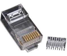 Eurolan Masterlan UTP RJ45 connector, Cat.6, 8p8c, auksinis-plated, folded - wire