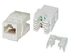 EuroLan self-cutting keystone UTP Cat.5e, baltas, rear terminal block
