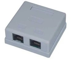 DATACOM EuroLan UTP lizdas gipskartoniui, 2x RJ45, baltas, Cat.5e gnybtų blokas