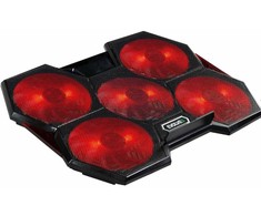 EVOLVEO Ania 14, nešiojamojo kompiuterio aušinimo stovas, raudonas apšvietimas