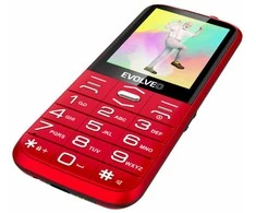 Mygtukinis telefonas EVOLVEO EasyPhone XO, raudonas