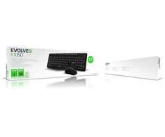 Klaviatūra ir pelė Evolveo Rinkinys Klaviatūra ir pelė K1050 Bezprzewodowe 2.4GHz CZ+SK juoda