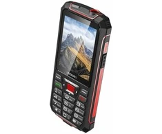Mobilusis telefonas Evolveo StrongPhone W4, atsparus vandeniui, patvarus dviejų SIM kortelių telefonas, juodas-raudonas