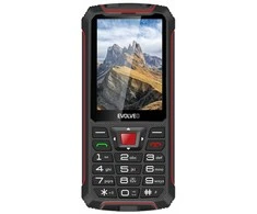 Mobilusis telefonas Evolveo StrongPhone W4, atsparus vandeniui, patvarus dviejų SIM kortelių telefonas, juodas-raudonas