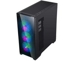 EVOLVEO Ptero Q2G, skříň ATX, 4x ARGB ventilátor, čelní+boční panel sklo, juoda