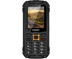 EVOLVEO StrongPhone Q1, vandeniui atsparus, patvarus dviejų SIM kortelių telefonas, juodos ir oranžinės spalvos