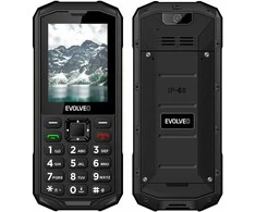 „EVOLVEO StrongPhone X5“, vandeniui atsparus, patvarus dviejų SIM kortelių telefonas, juodos spalvos, pjūklo formos