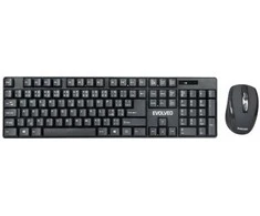 Klaviatūra Evolveo WK-142 klaviatūra Dołączona myszka Uniwersalne RF belaidė juoda