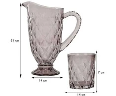 Excellent Houseware EH Cut whiskey glasses with decanter, set of 7, pilkas