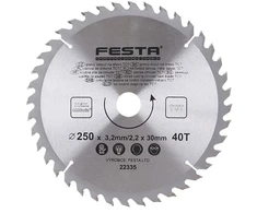 Festa medienos pjūklo diskas TCT, O 250 x 3,2 x 30 mm, 40 dantų