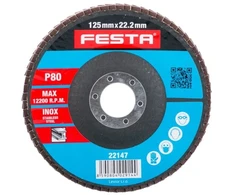 Festa metalo ir nerūdijančio plieno pjovimo diskas, O 125 x 22,23 mm, grūdėtumas 80