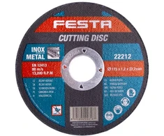 Festa metalo pjovimo diskas, Ø 115 x 1,2 x 22,2 mm