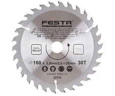 Festa Wood pjūklo diskas TCT, O 160 x 2,8 x 20 mm, 30 dantų