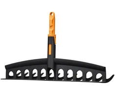 FISKARS UNIVERSALUS SODO GRĖBLYS LAPAMS IR DIRVOS LYGINIMUI, PLASTIKINĖ GALVUTĖ ONECLICK SISTEMAI