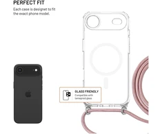 Dėklas FIXED MagPure Neck case with pink lanyard for Apple iPhone Air