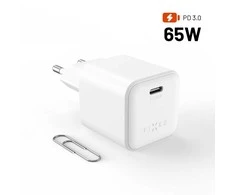 Įkroviklis Fixed Įkroviklis jungiama į tinklą GaNFIXEDMiniz wyjściem USB-C i obsługą PD, 65 W, balta