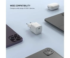 Įkroviklis jungiama į tinklą GaN FIXED Mini su wyjściem USB-C i obsługą PD, 30 W, balta