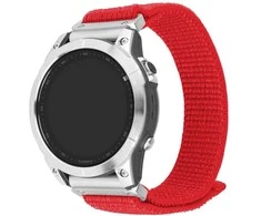 Fixed Ištaisyta | Sportiškas dirželis, skirtas Garmin QuickFit 22mm | 160-210 mm | Raudona | Nailonas
