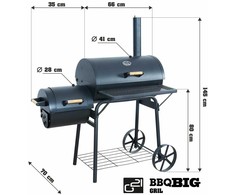 G21 BBQ Big Grilis su wędzarnią węglowy 40 cm x 59 cm