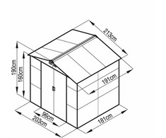 Sodo namelis G21 GAH 407 - 213 x 191cm, plastikinis, žalias 63900527