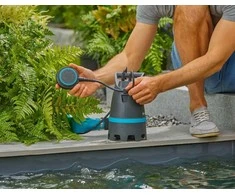 Gardena GARDENA nešvaraus vandens panardinamasis siurblys 10500 BASIC, potvynių komplektas, panardinamasis/slėginis siurblys (juodas/turkis, 400 vatų, įskaitant žarnos jungtį, laikymo dėžutę)