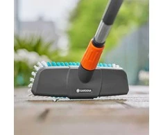 GARDENA Cleansystem plovimo rinkinys kietas su rankena M, plovimo šepetys (pilkas/turkis, darbinis plotis 27cm)