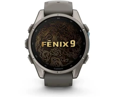 Išmanusis laikrodis Garmin fenix 9 – 43mm, Titanium with Pebble Pilkas Silicone Band